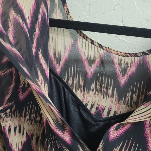 Express Aztec Chiffon Swing Midi Dress Small - Picture 6 of 15